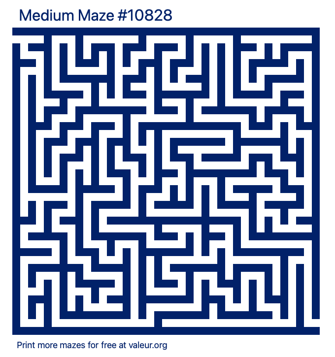 Free Printable Medium Maze number 10828