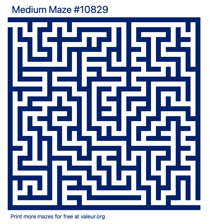 Free Printable Medium Maze number 10829