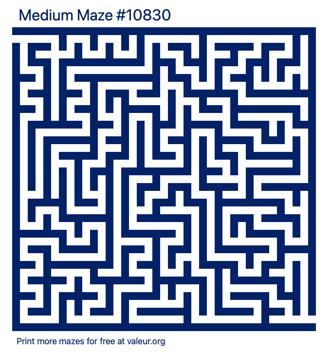 Free Printable Medium Maze number 10830