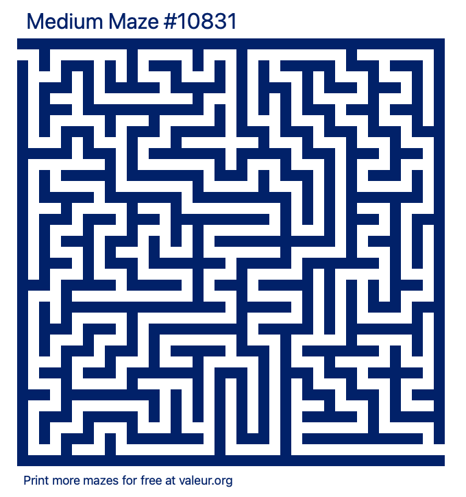 Free Printable Medium Maze number 10831