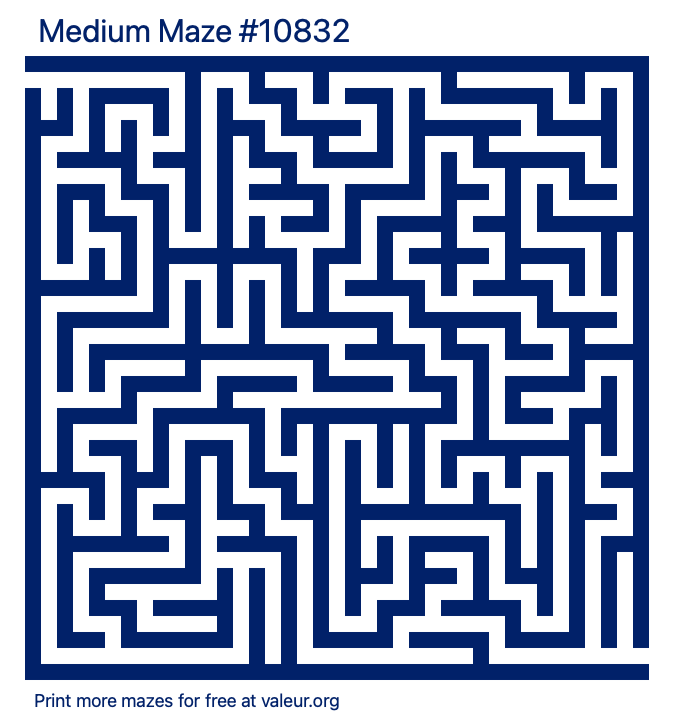 Free Printable Medium Maze number 10832