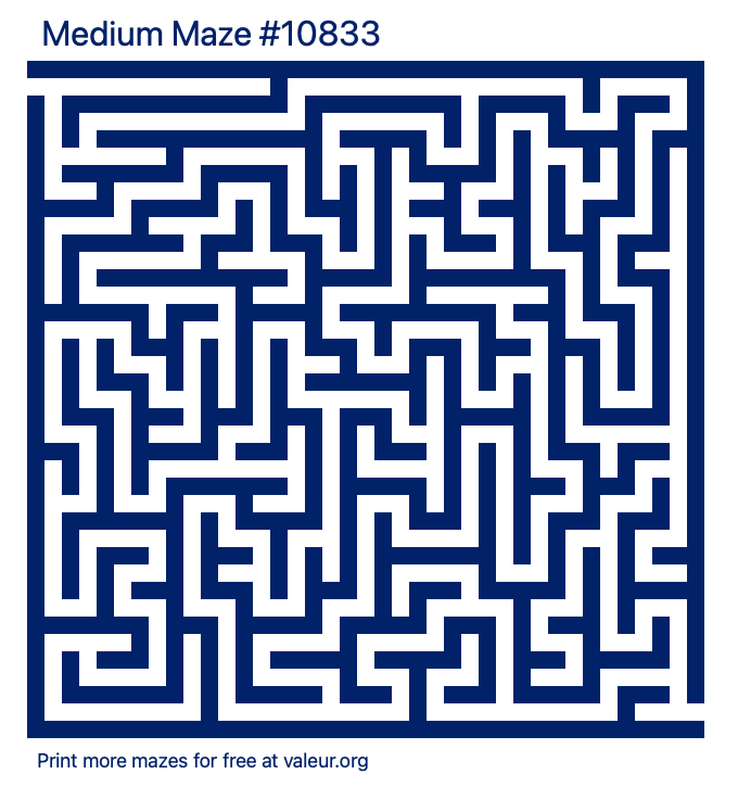 Free Printable Medium Maze number 10833
