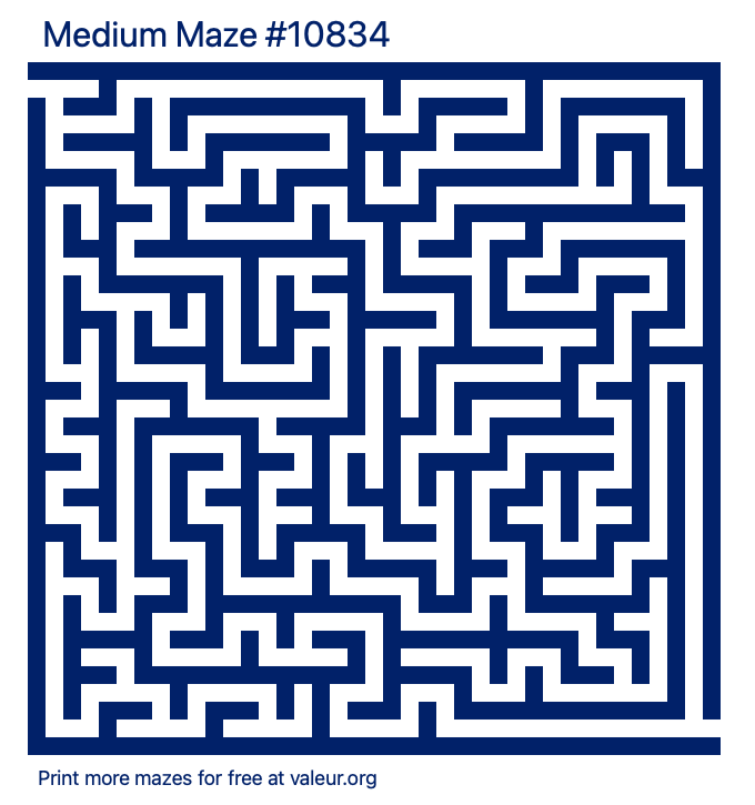 Free Printable Medium Maze number 10834