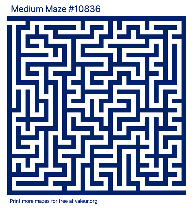 Free Printable Medium Maze number 10836