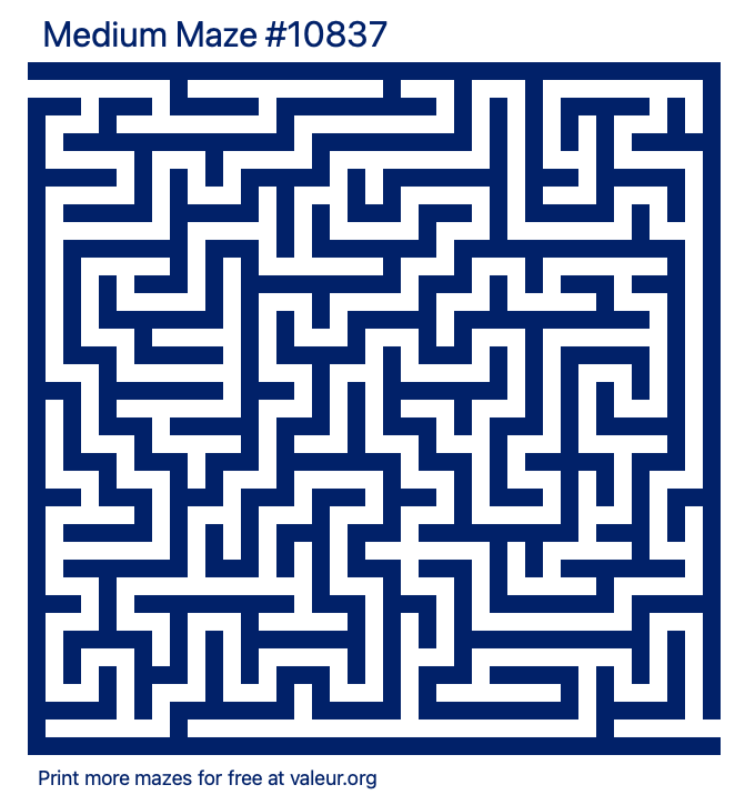 Free Printable Medium Maze number 10837