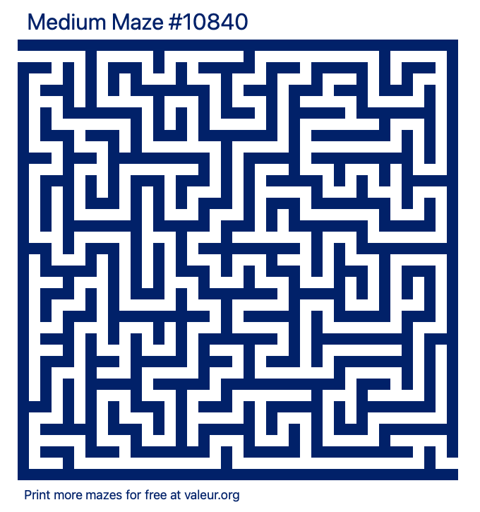 Free Printable Medium Maze number 10840