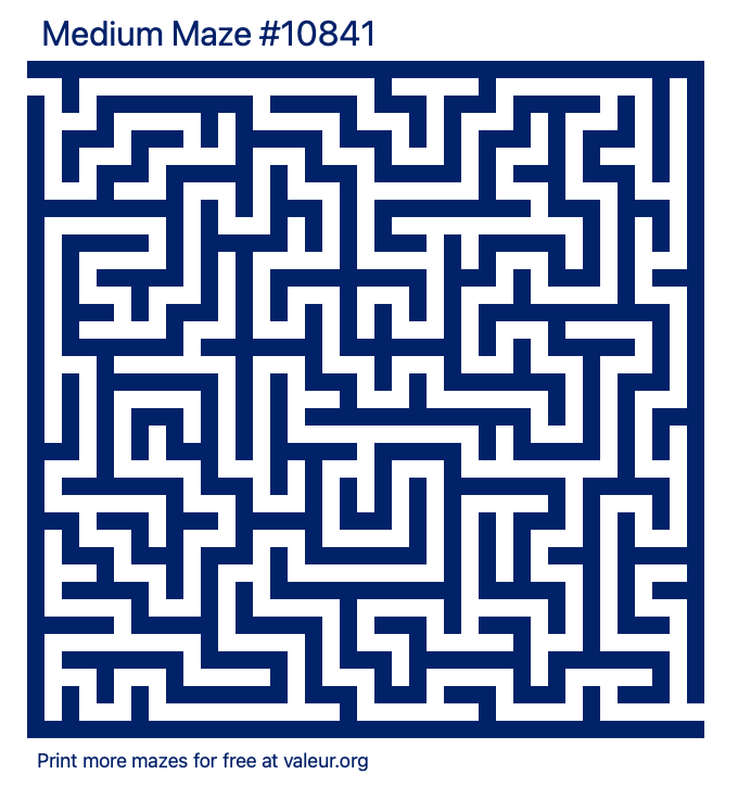 Free Printable Medium Maze number 10841