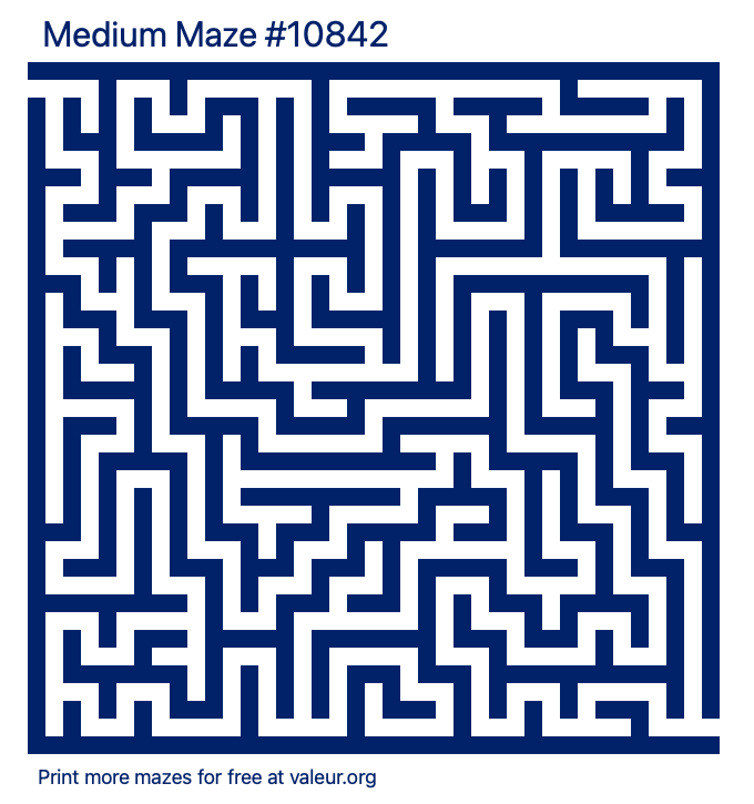 Free Printable Medium Maze number 10842