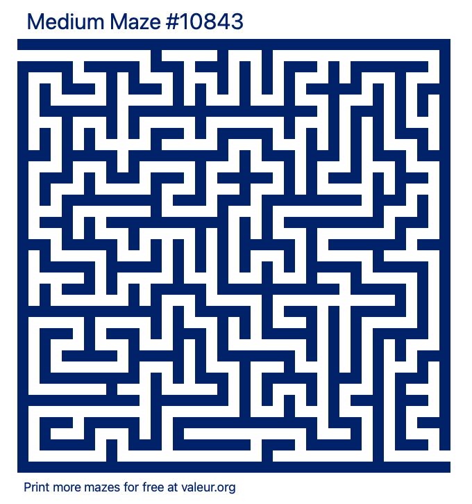 Free Printable Medium Maze number 10843