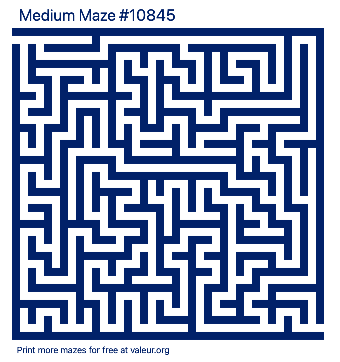 Free Printable Medium Maze number 10845