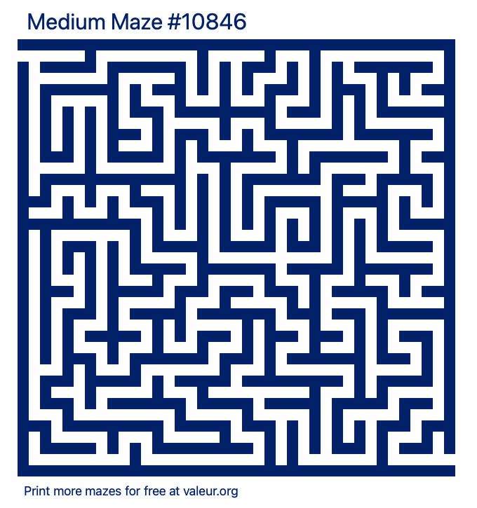 Free Printable Medium Maze number 10846