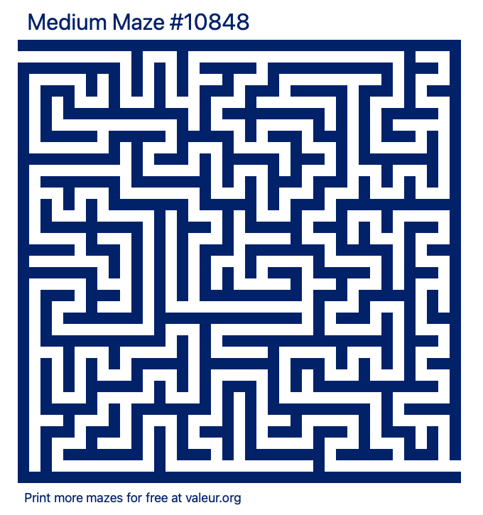 Free Printable Medium Maze number 10848