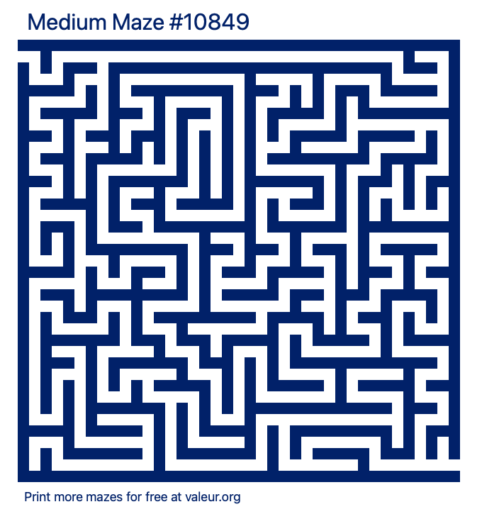 Free Printable Medium Maze number 10849