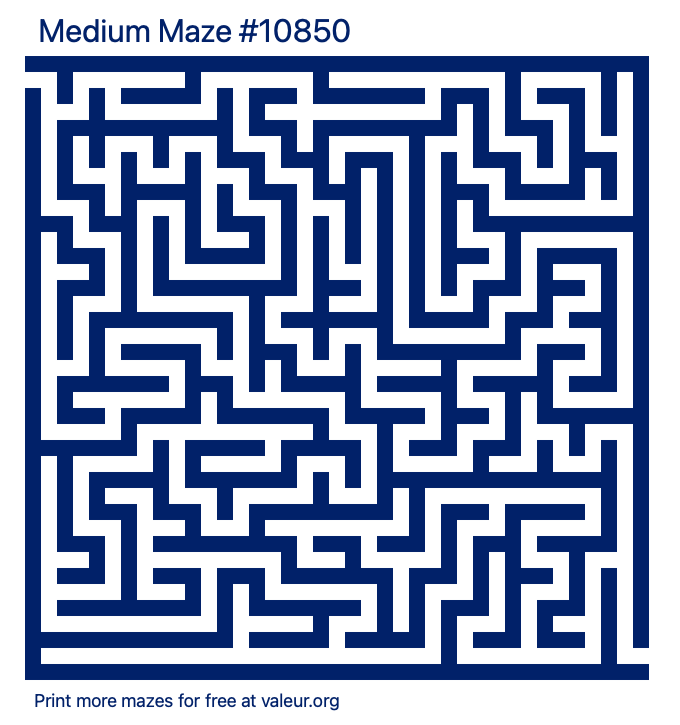 Free Printable Medium Maze number 10850