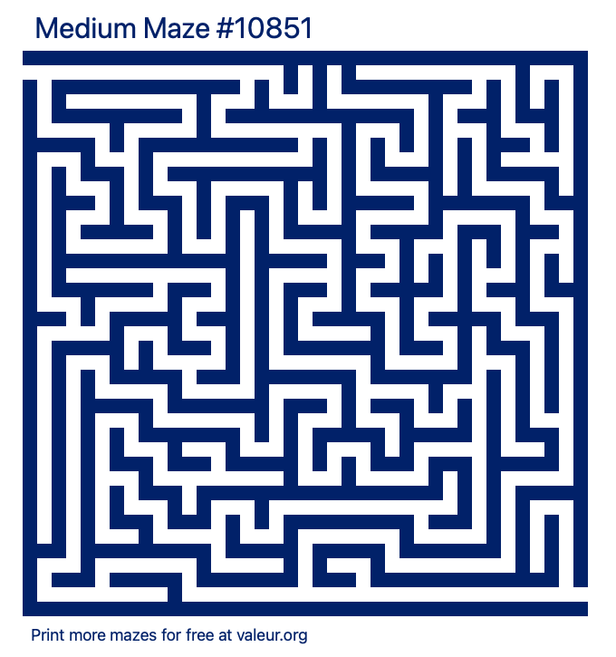 Free Printable Medium Maze number 10851