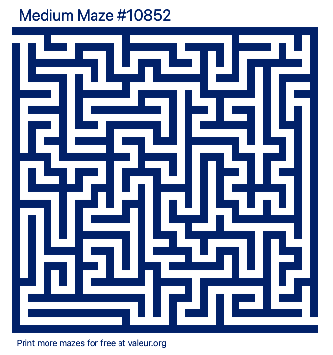 Free Printable Medium Maze number 10852