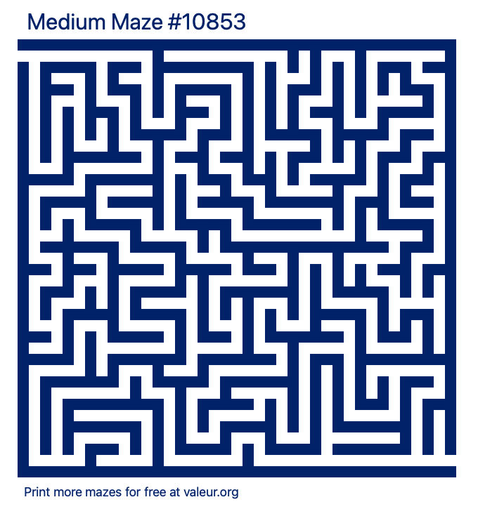 Free Printable Medium Maze number 10853