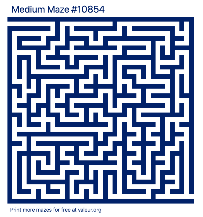 Free Printable Medium Maze number 10854