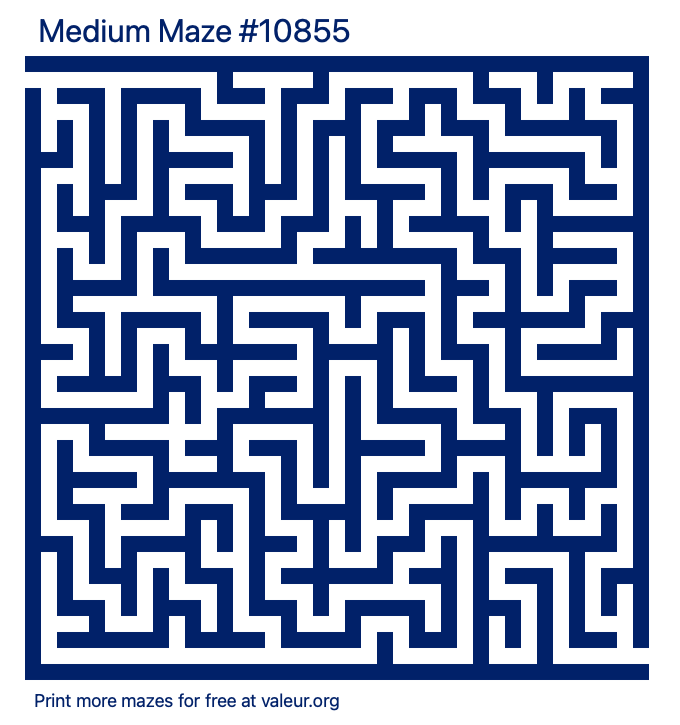 Free Printable Medium Maze number 10855