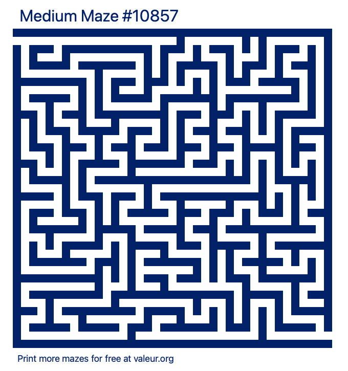 Free Printable Medium Maze number 10857