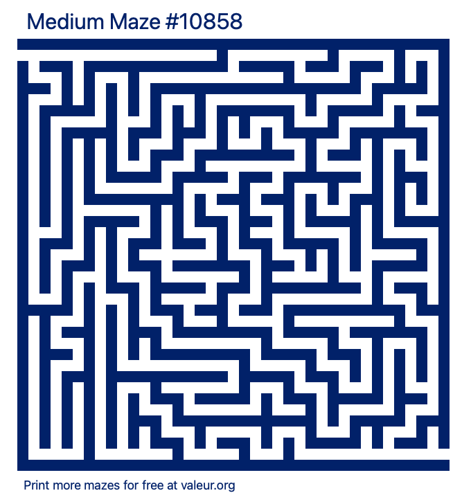 Free Printable Medium Maze number 10858