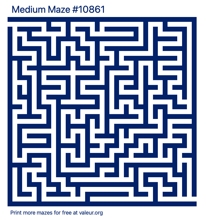 Free Printable Medium Maze number 10861