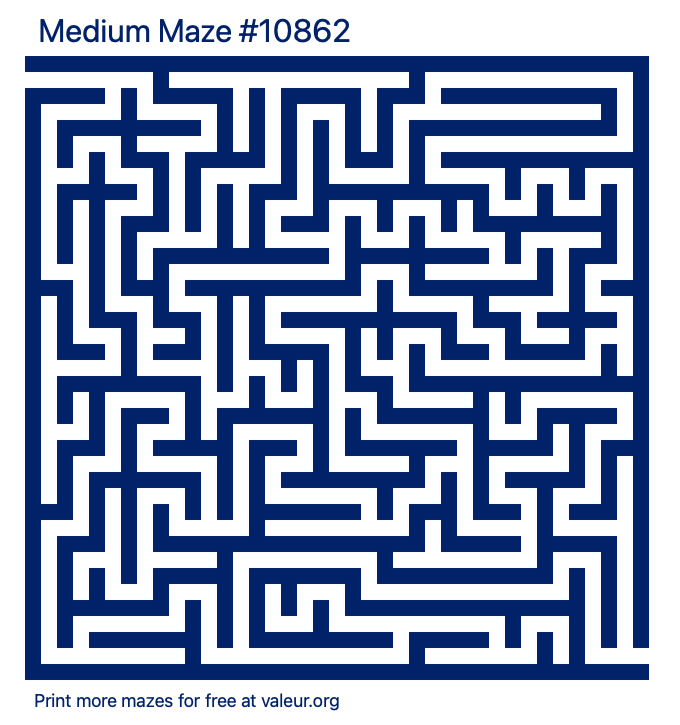 Free Printable Medium Maze number 10862
