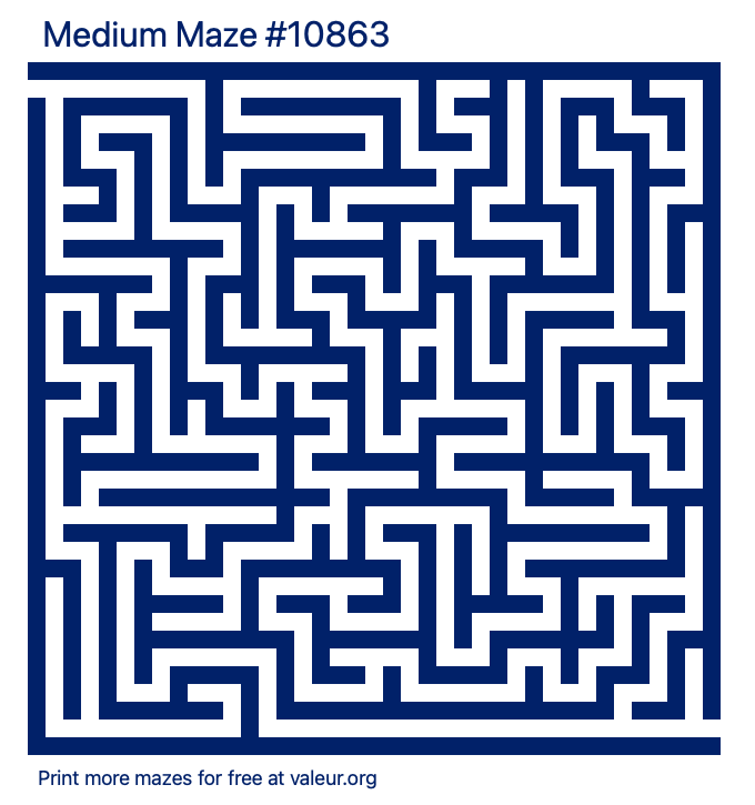 Free Printable Medium Maze number 10863