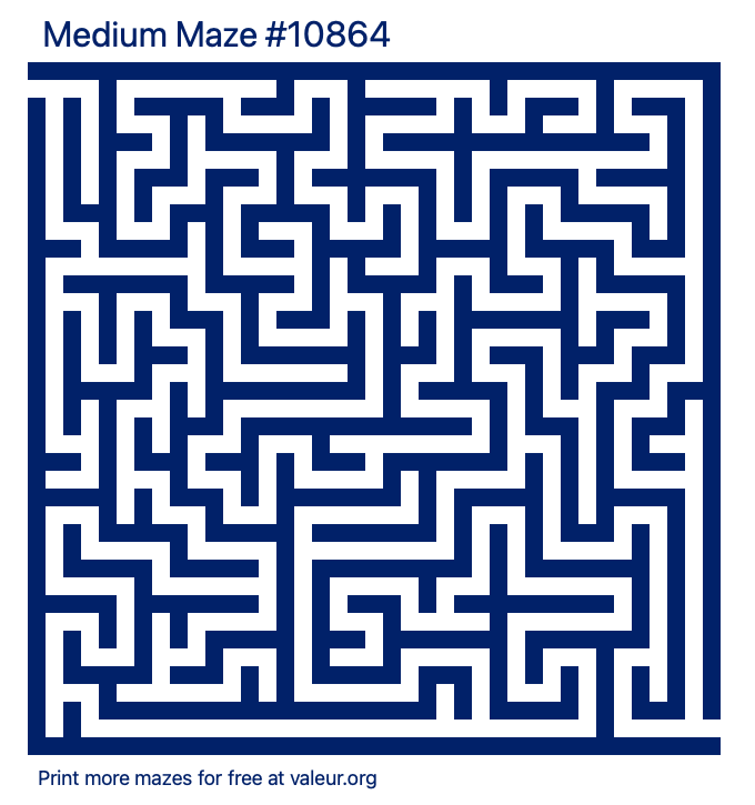 Free Printable Medium Maze number 10864