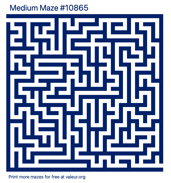 Free Printable Medium Maze number 10865