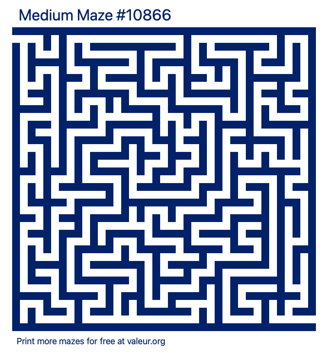 Free Printable Medium Maze number 10866