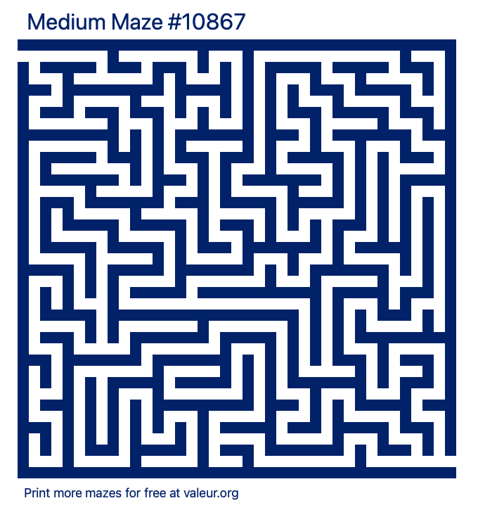 Free Printable Medium Maze number 10867