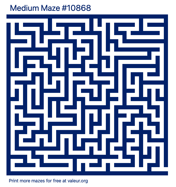 Free Printable Medium Maze number 10868
