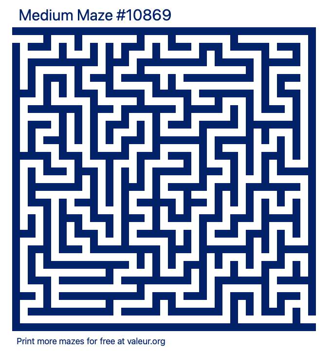 Free Printable Medium Maze number 10869