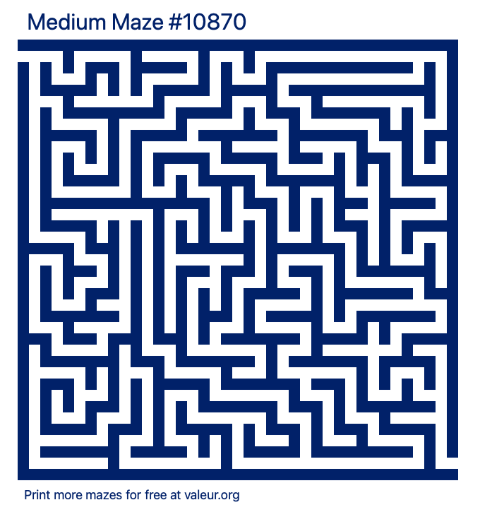 Free Printable Medium Maze number 10870