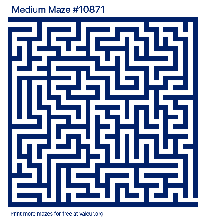 Free Printable Medium Maze number 10871