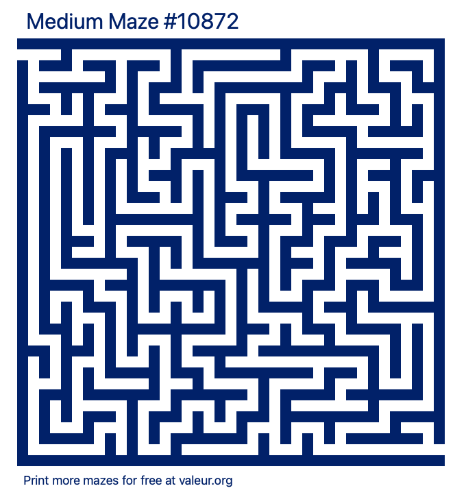 Free Printable Medium Maze number 10872