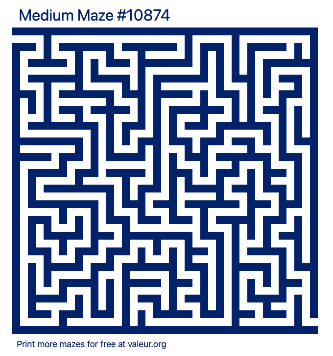 Free Printable Medium Maze number 10874