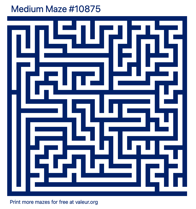 Free Printable Medium Maze number 10875