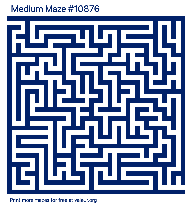 Free Printable Medium Maze number 10876