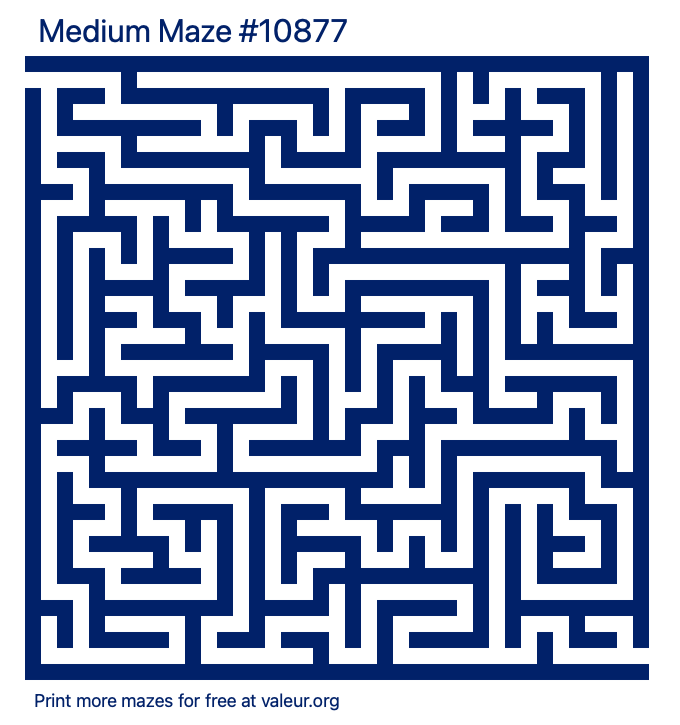 Free Printable Medium Maze number 10877