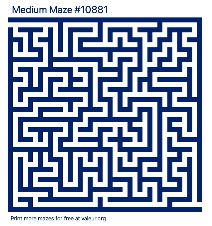 Free Printable Medium Maze number 10881