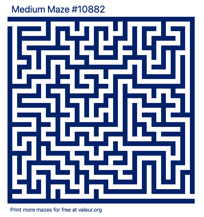 Free Printable Medium Maze number 10882