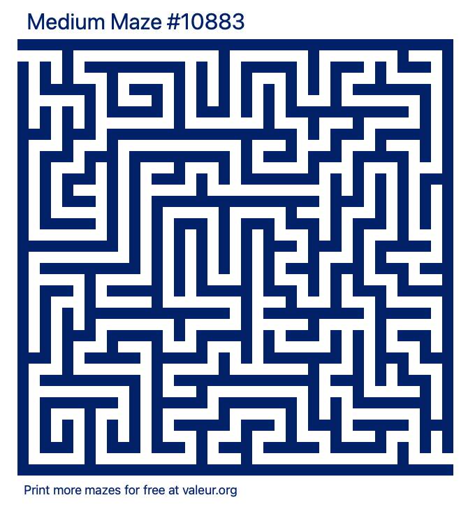 Free Printable Medium Maze number 10883