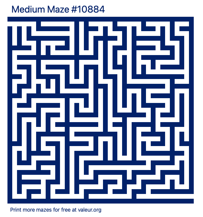 Free Printable Medium Maze number 10884