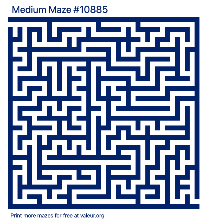 Free Printable Medium Maze number 10885