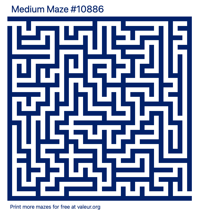 Free Printable Medium Maze number 10886