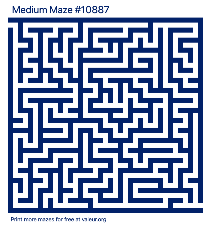 Free Printable Medium Maze number 10887