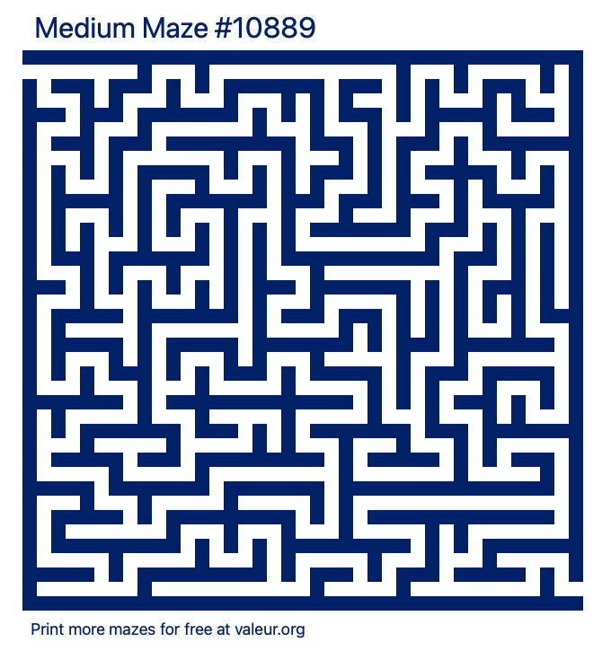 Free Printable Medium Maze number 10889