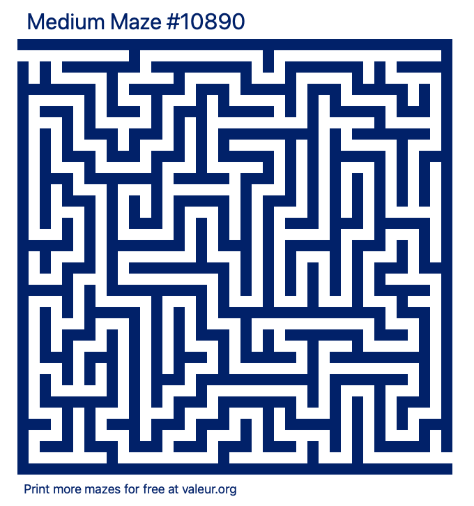 Free Printable Medium Maze number 10890